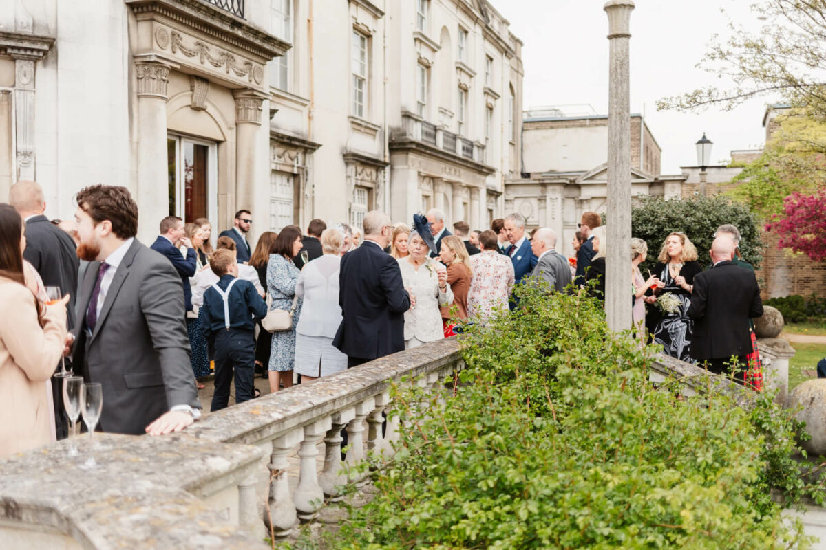 wedding guests at grove house Roehampton London