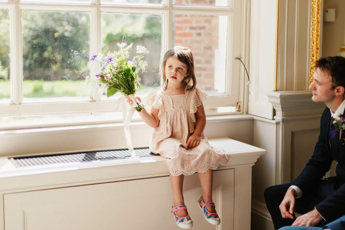 flower girl at Orleans house gallery Twickenham