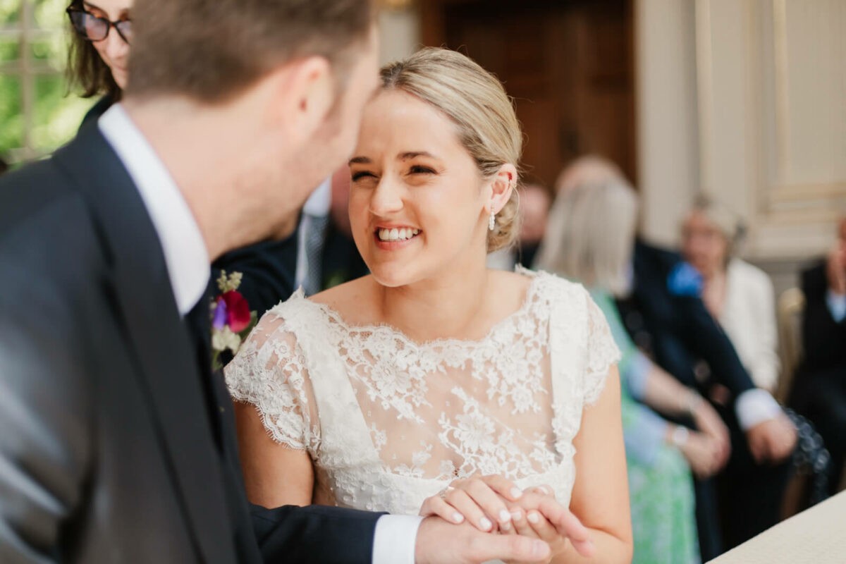 bride and groom at Orleans house gallery Twickenham