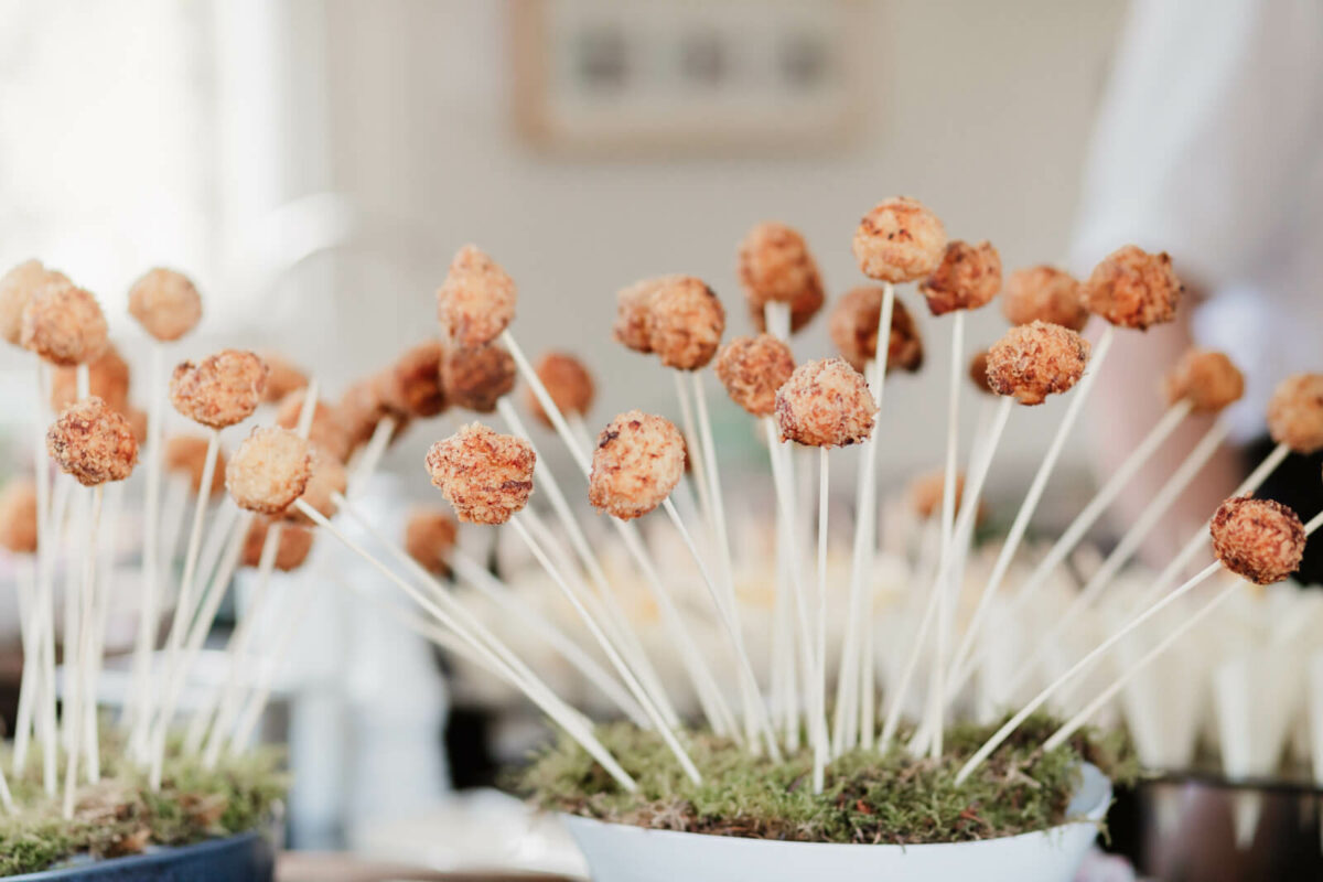 wedding food at Twickenham garden wedding