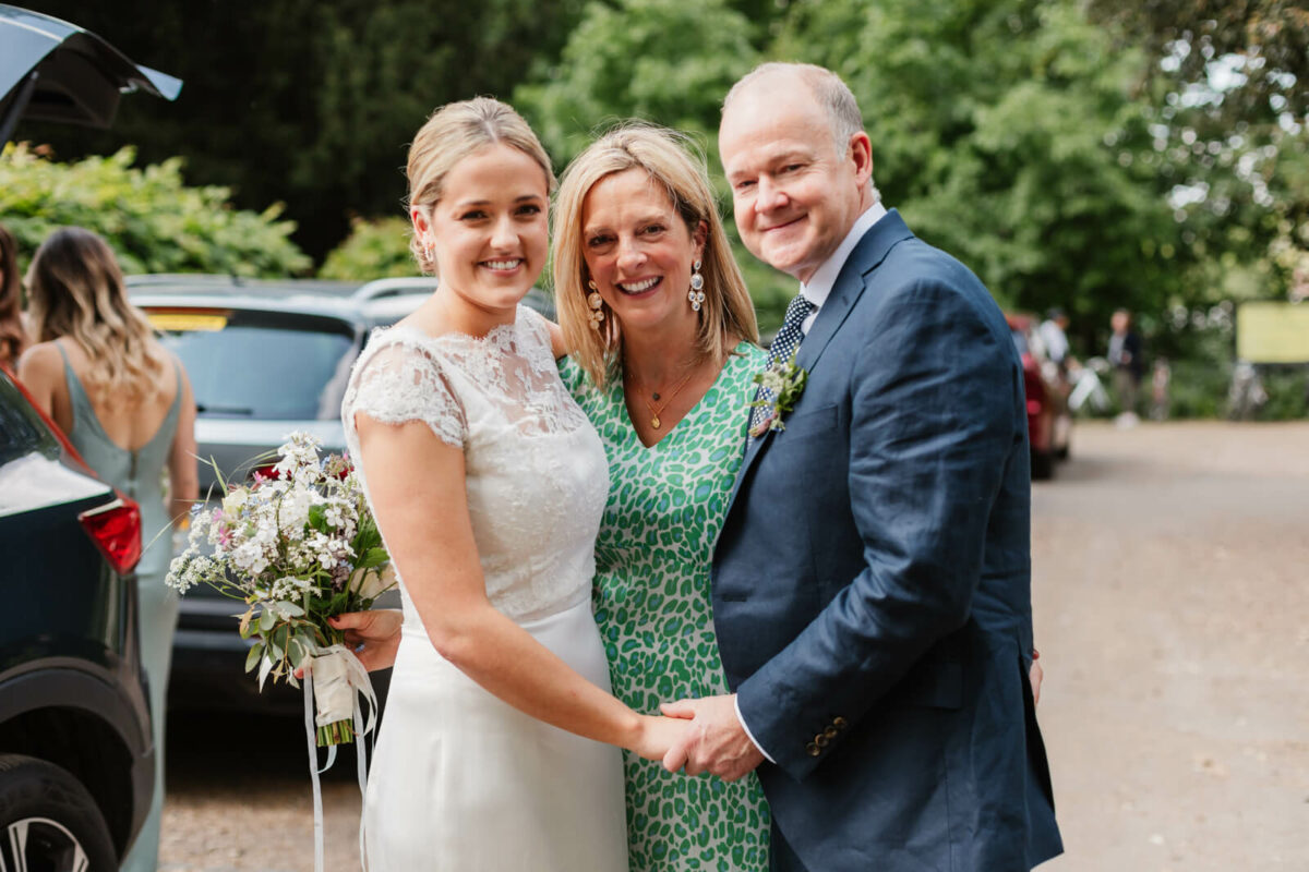 photograph of bride arriving at Orleans house gallery wedding Twickenham