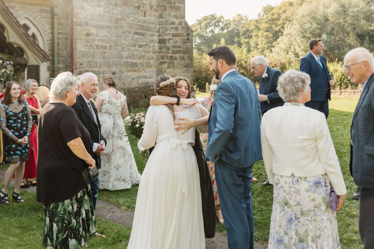picture of guests leaving horsted church