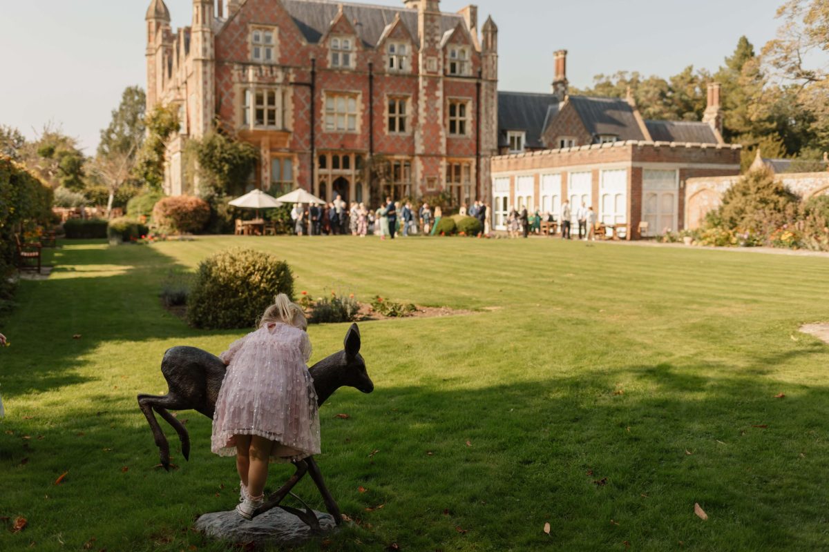 pictures of guests enjoying drinks reception at horsted place hotel