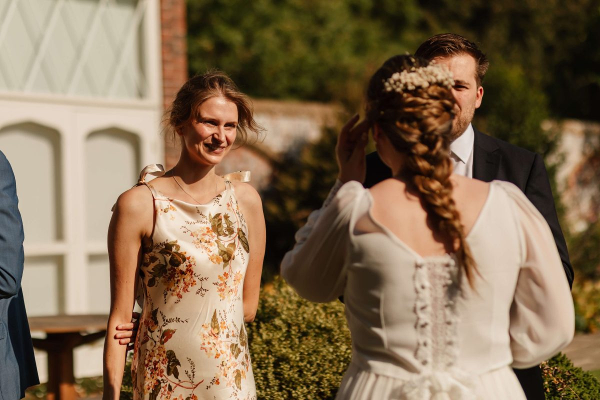pictures of guests enjoying drinks reception at horsted place hotel