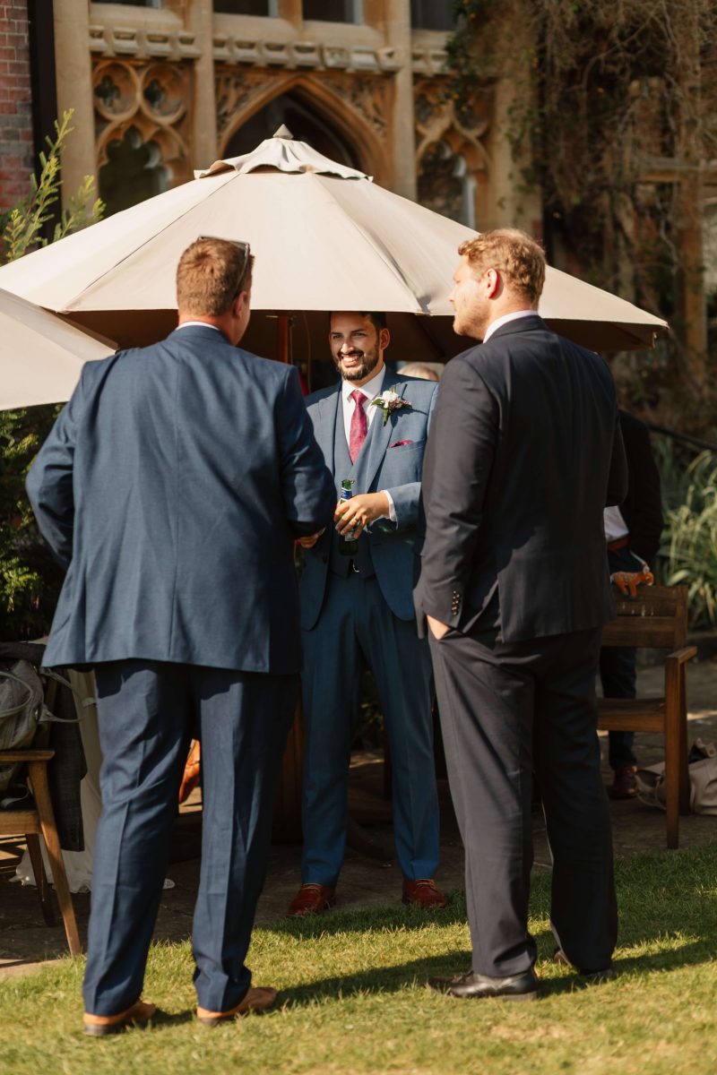 pictures of guests enjoying drinks reception at horsted place hotel