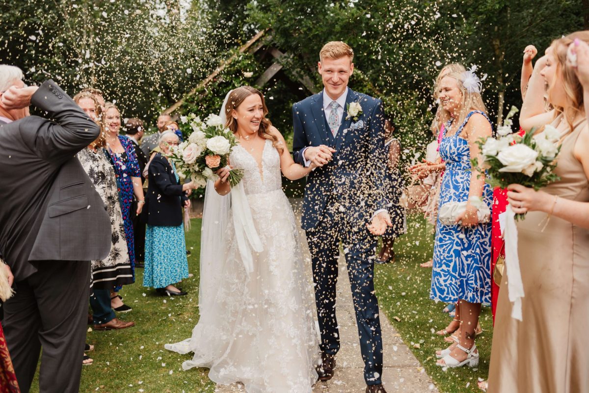 wedding confetti at millbridge court