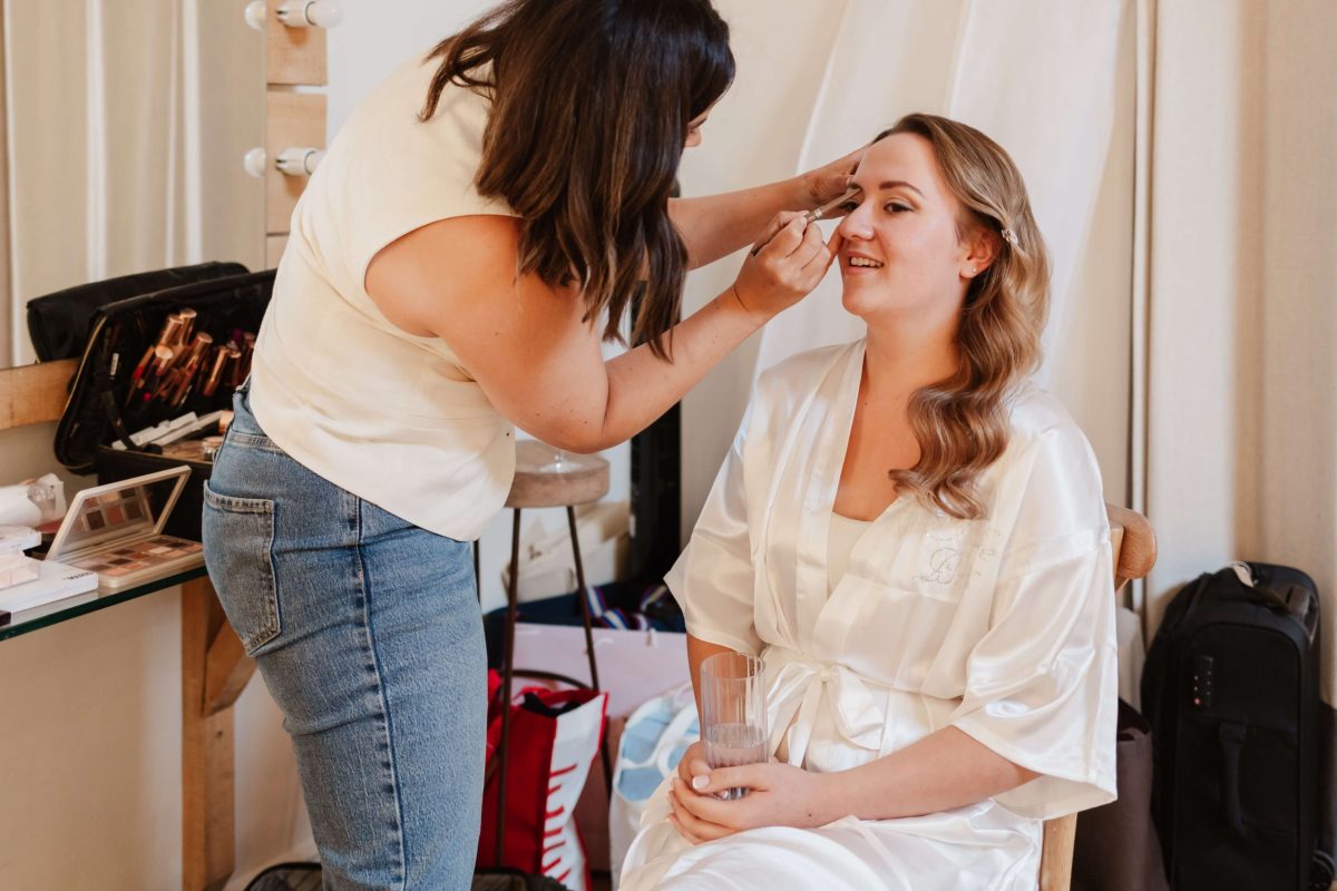 photograph of bridal preparations