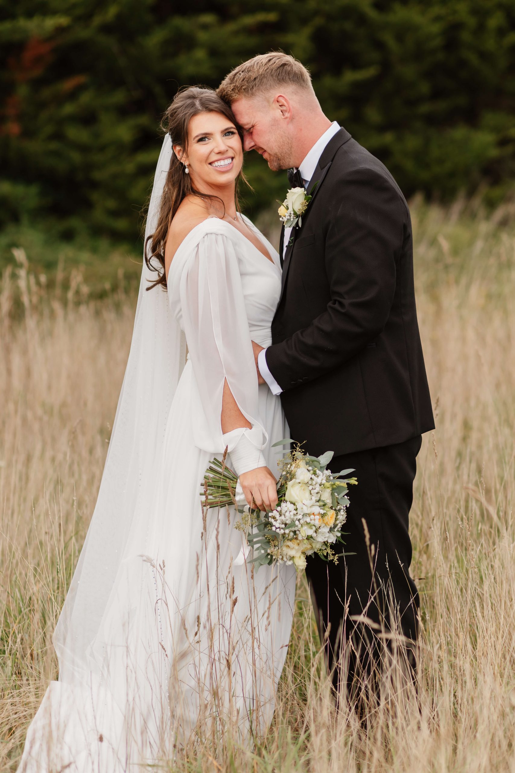 portrait of bride and groom west midlands wedding photographer