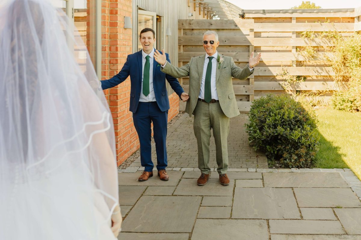 bridal reveal at cider mill barn Warwickshire wedding venue