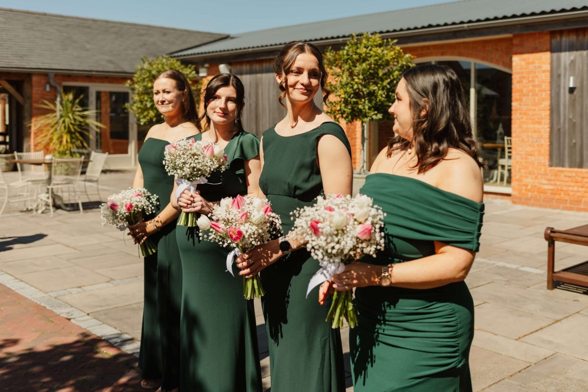outdoor wedding ceremony at cider mill barn warwickshire wedding venue