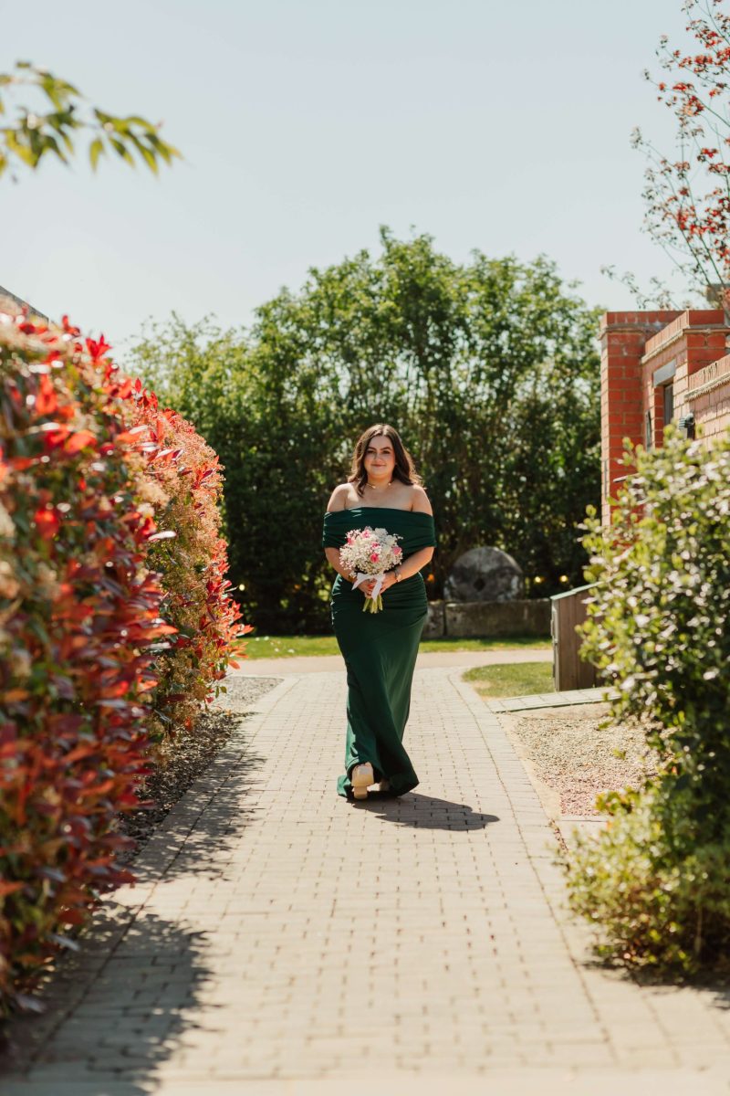 outdoor wedding ceremony at cider mill barn warwickshire wedding venue