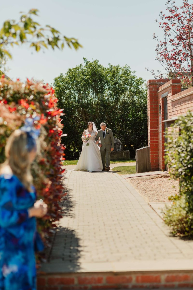 outdoor wedding ceremony at cider mill barn warwickshire wedding venue