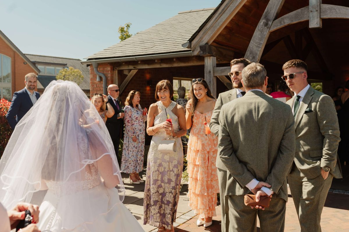 candid photographs of guests at Cider mill barn wedding