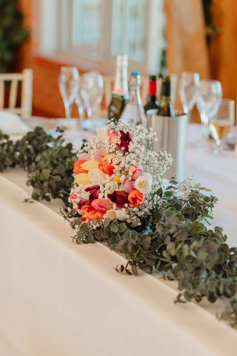 Wedding breakfast at cider mill barn