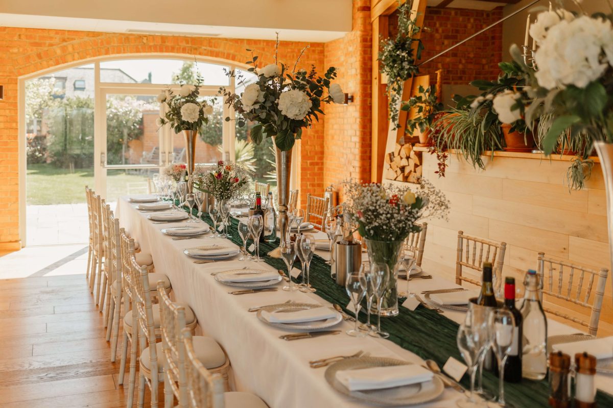 Wedding breakfast at cider mill barn