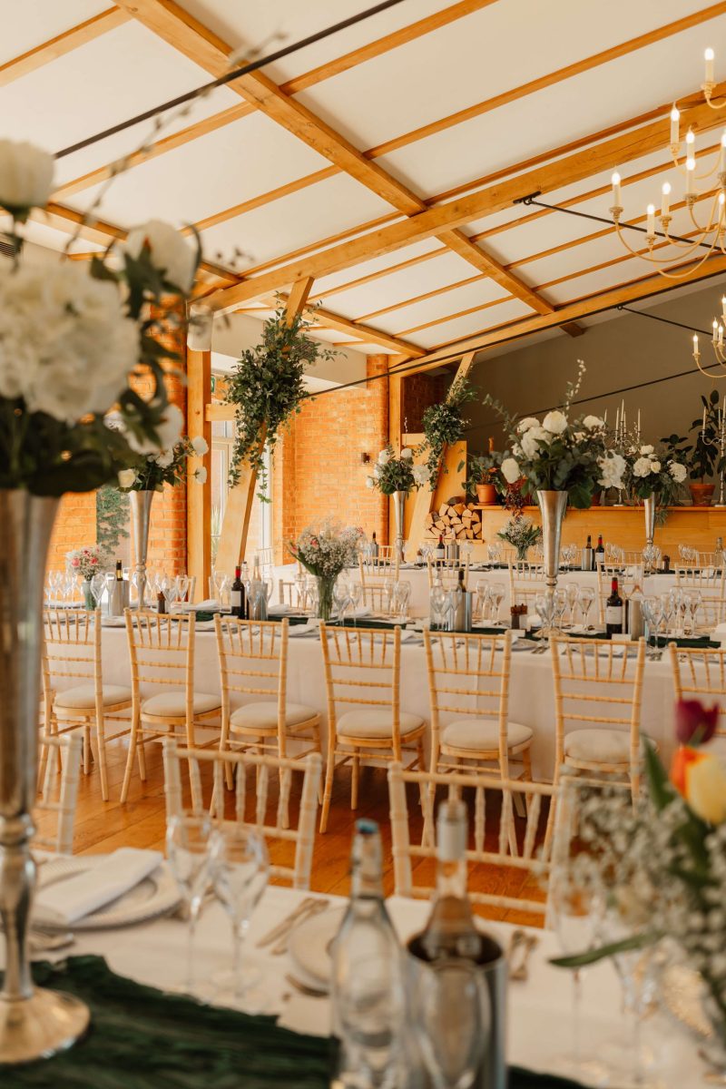 Wedding breakfast at cider mill barn
