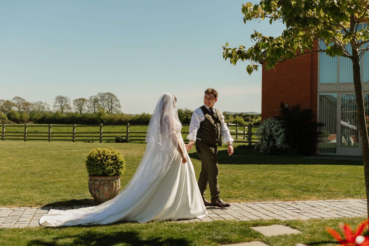 bride and groom couples portraits at cider mill barn wedding venue warwickshire