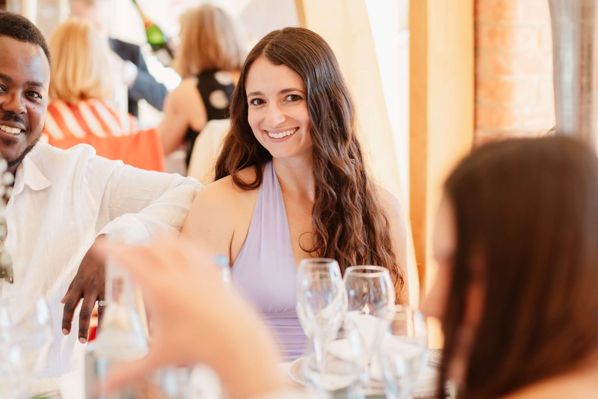 Wedding breakfast at cider mill barn wedding venue warwickshire