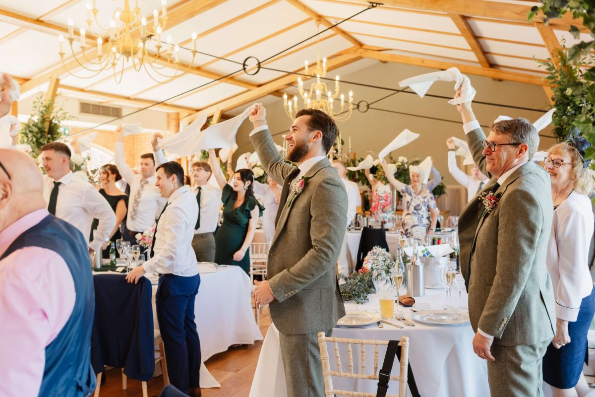 Wedding breakfast at cider mill barn wedding venue warwickshire