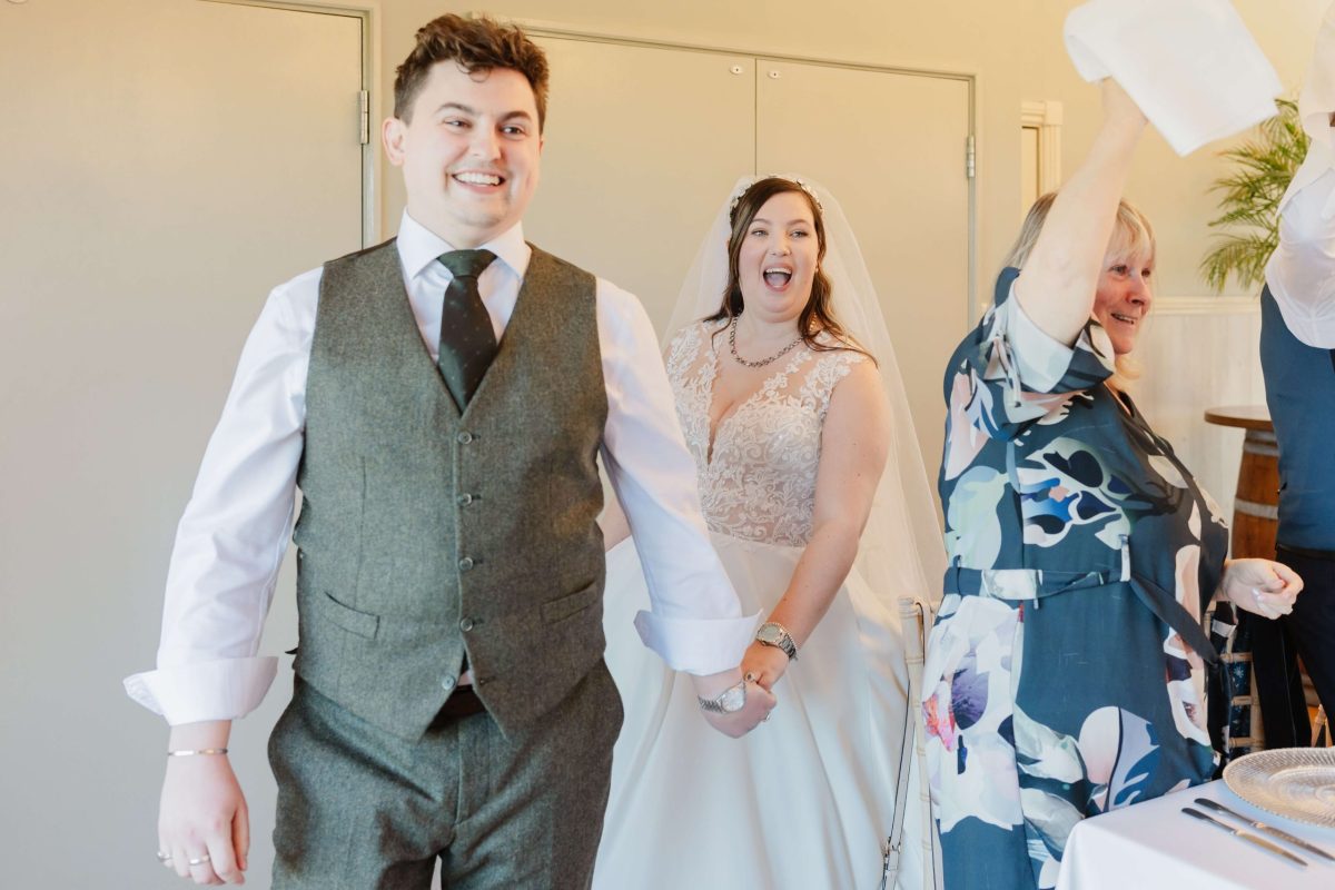 Wedding breakfast at cider mill barn wedding venue warwickshire