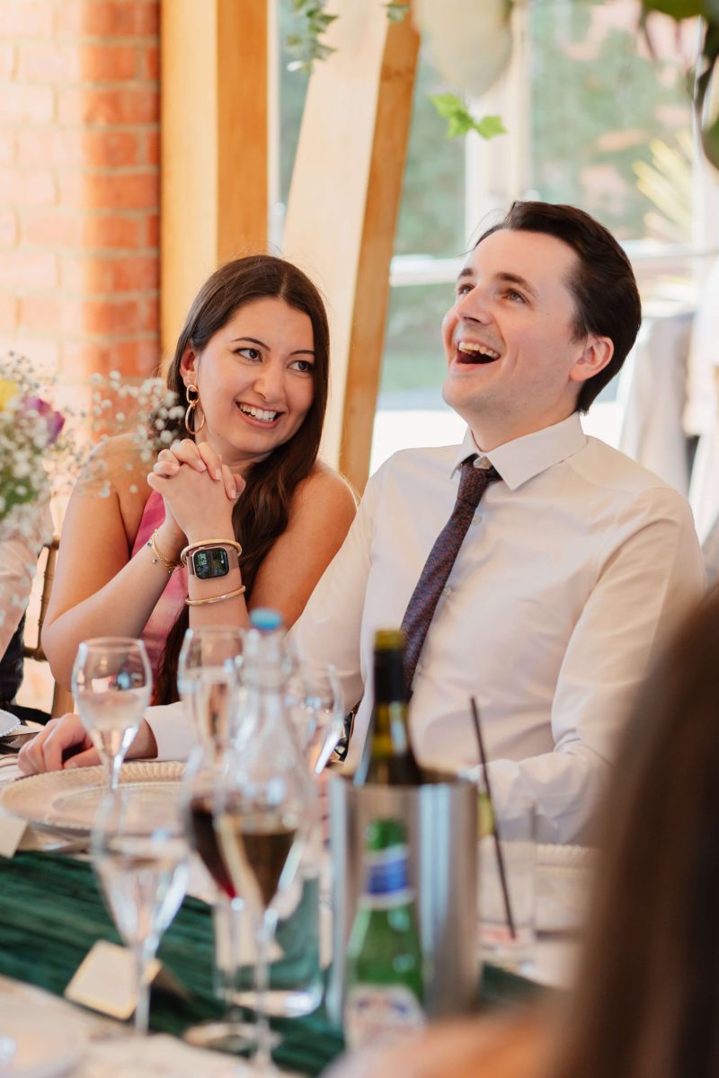 Wedding breakfast at cider mill barn wedding venue warwickshire