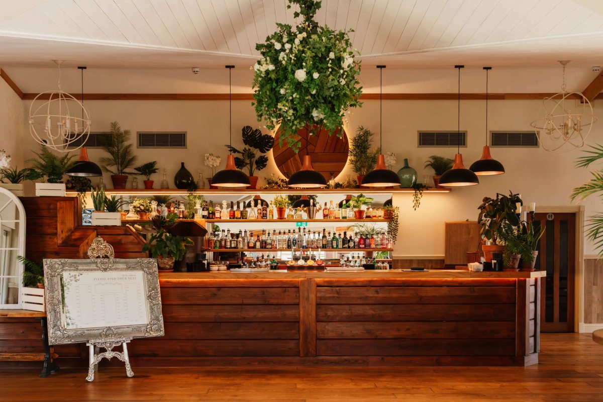 wedding breakfast room at Cider Mill Barn wedding venue