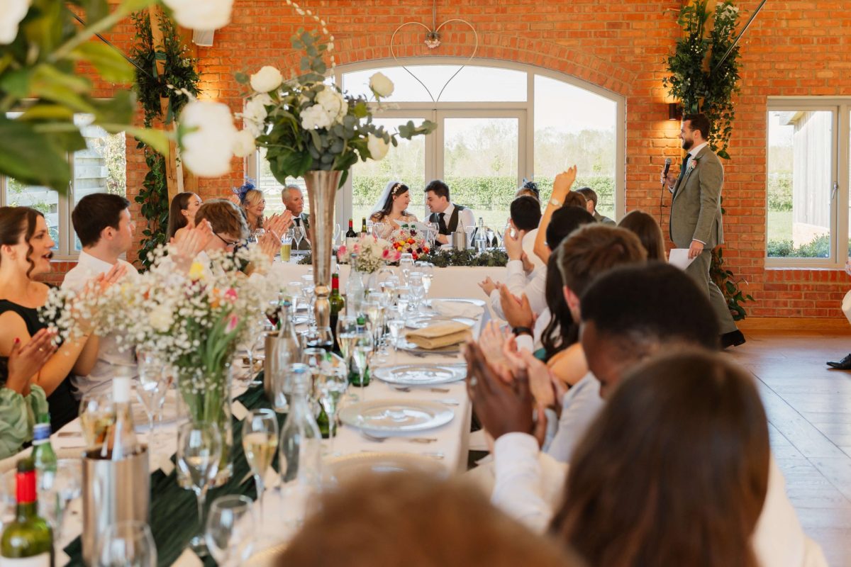 Wedding speeches at cider mill barn wedding venue warwickshire