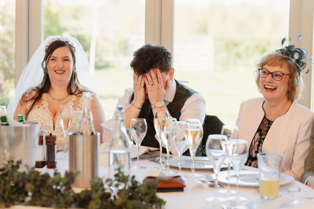 Wedding speeches at cider mill barn wedding venue warwickshire