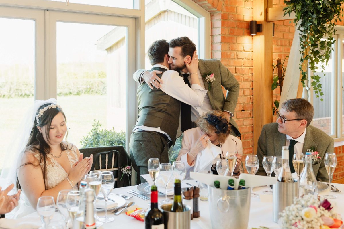 Wedding speeches at cider mill barn wedding venue warwickshire