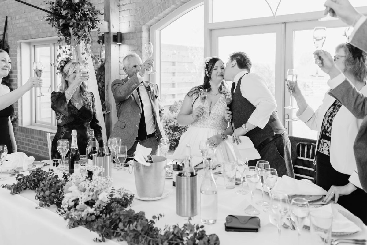 Wedding speeches at cider mill barn wedding venue warwickshire