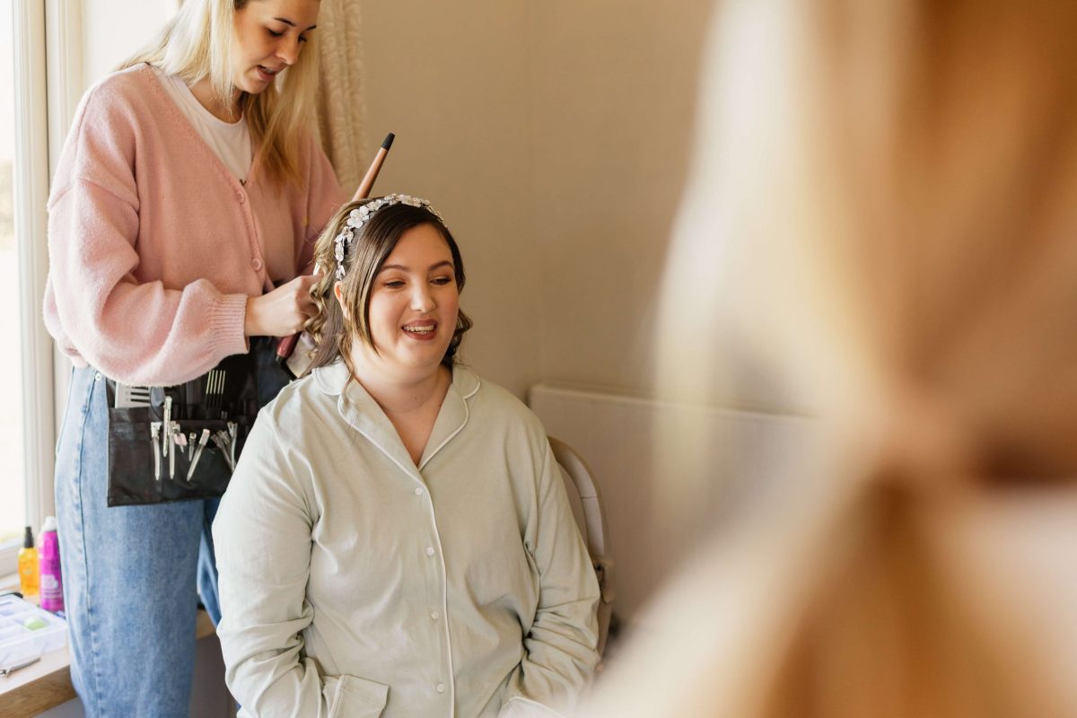 bridal prep at cider mill barn Warwickshire wedding venue