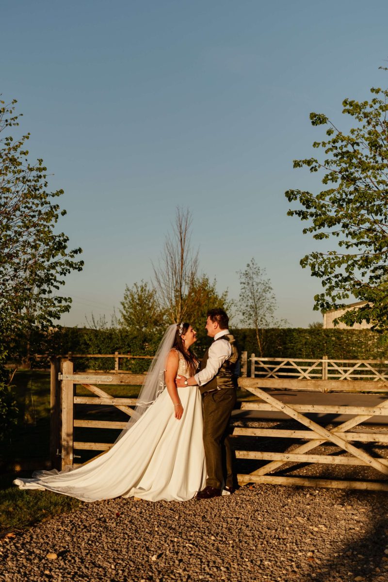 golden hour couples portraits at cider mill barn warwickshire wedding venue
