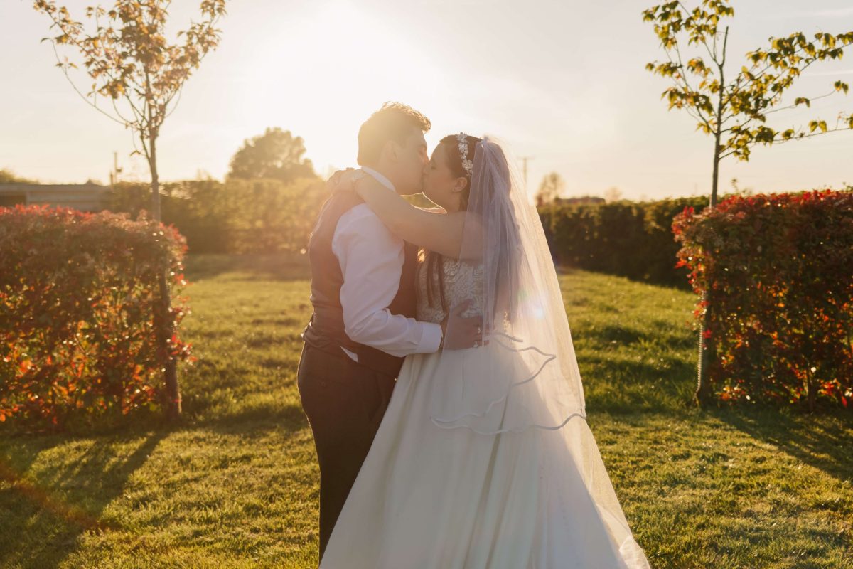 golden hour couples portraits at cider mill barn warwickshire wedding venue