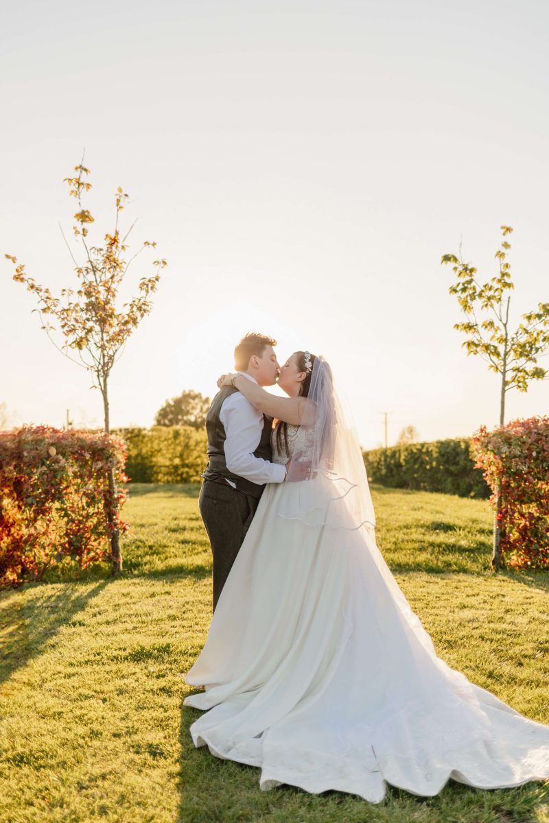 golden hour couples portraits at cider mill barn warwickshire wedding venue