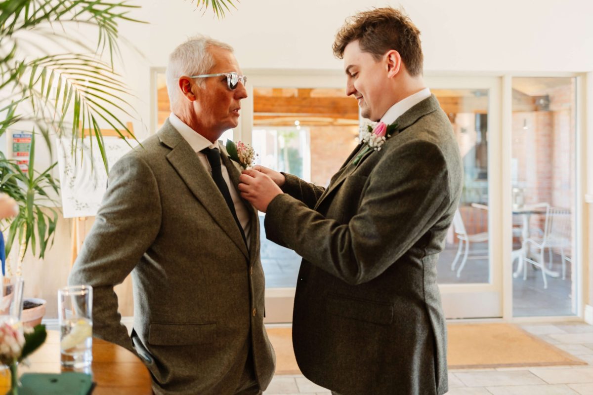 groom prep at cider mill barn warwickshire wedding venue